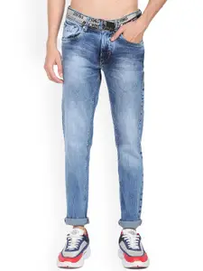 Flying Machine Men Blue Skinny Fit Mid Rise Heavy Fade Jeans