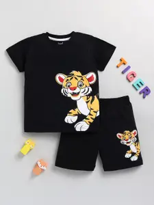 Toonyport Infant Boys Graphic Printed Pure Cotton T-shirt with Shorts