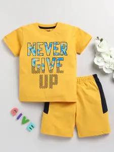 Toonyport Boys Typography Printed T-Shirt With Shorts