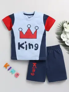 Toonyport Boys Printed Pure Cotton T-shirt With Shorts