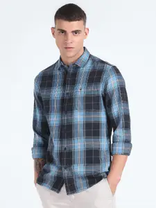 Flying Machine Slim Fit Tartan Checked Pure Cotton Casual Shirt