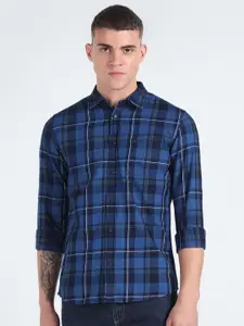 Flying Machine Slim Fit Tartan Checked Pure Cotton Casual Shirt