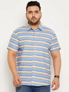 bigbanana Plus Size Striped Classic Cotton Casual Shirt