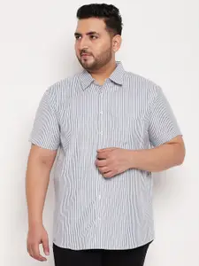 bigbanana Plus Size Striped Classic Cotton Casual Shirt