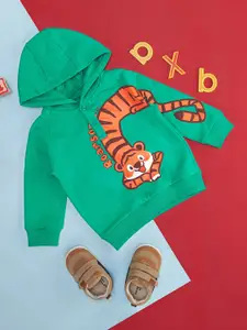 Pantaloons Baby Boys Green Printed Sweatshirt