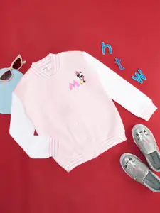 Pantaloons Junior Girls Minnie Mouse Printed  Front-Open Sweatshirt