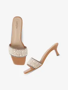 AXIUM Embellished Party Kitten Heels