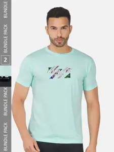 CHOZI Pack Of 2 Graphic Printed Cotton T-shirt