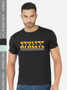 CHOZI Pack Of 2 Printed Cotton T-shirt