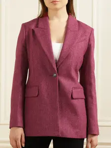 Ted Baker Self-Design Single-Breasted Relaxed-Fit Blazer