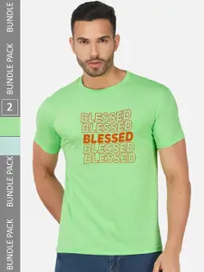 CHOZI Pack Of 2 Printed Cotton T-shirt