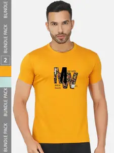 CHOZI Pack Of 2 Printed Cotton T-shirt