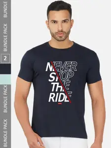 CHOZI Pack Of 2 Printed Cotton T-shirt