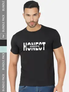 CHOZI Pack Of 2 Printed Cotton T-shirt