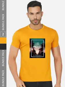 CHOZI Pack Of 2 Graphic Printed Cotton T-shirt