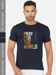 CHOZI Pack Of 2 Printed Cotton T-shirt