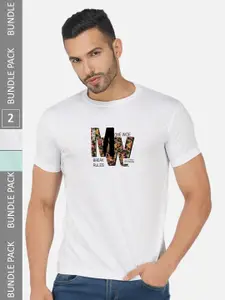 CHOZI Pack Of 2 Printed Cotton T-shirt