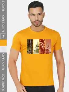 CHOZI Pack Of 2 Printed Cotton T-shirt