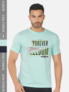 CHOZI Pack Of 2 Printed Cotton T-shirt