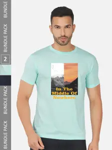 CHOZI Pack Of 2 Printed Cotton T-shirt