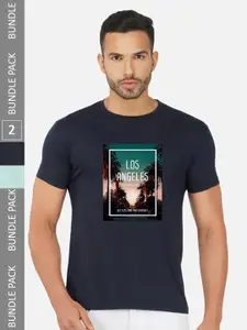 CHOZI Pack Of 2 Printed Cotton T-shirt