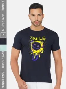 CHOZI Pack Of 2 Printed Cotton T-shirt