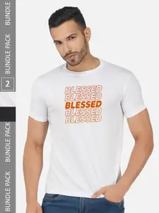 CHOZI Pack Of 2 Printed Cotton T-shirt