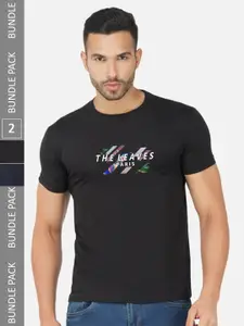 CHOZI Pack Of 2 Printed Cotton T-shirt