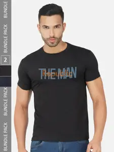 CHOZI Pack Of 2 Printed Cotton T-shirt