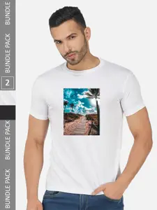 CHOZI Pack Of 2 Printed Cotton T-shirt