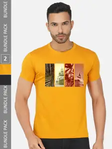 CHOZI Pack Of 2 Printed Cotton T-shirt