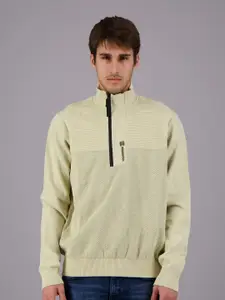 FREESOUL Self Design Mock Collar Pullover With Zip Detail