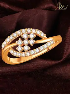 Vighnaharta  Gold Plated Stone Studded Finger Ring