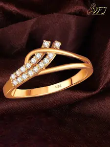 Vighnaharta Gold Plated Stone Studded Finger Ring