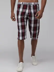 SPORTO Men Checked Rapid-Dry Cotton Mid-Rise Shorts