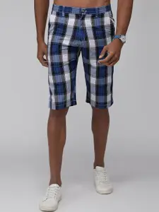 SPORTO Men Checked Rapid-Dry Cotton Mid-Rise Shorts