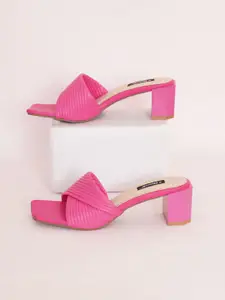 Sherrif Shoes Textured Party Block Heels
