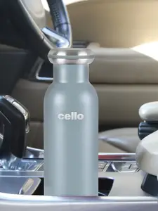 Cello Duro Grey Double Walled Vacusteel Water Flask with Durable DTP Coating -900ml