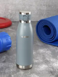 Cello Duro Jet Grey Double Walled Stainless Steel Flask- 600 Ml
