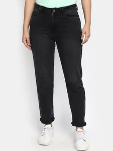 V-Mart Regular Fit Mid Rise Mildly Distressed Ripped Stretchable Jeans