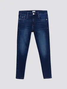 H By Hamleys Girls Slim Fit Light Fade Whiskers Stretchable Cotton Jeans