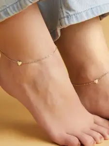 Zavya Pack Of 2 Gold-Plated 925 Pure Sterling Silver Anklets
