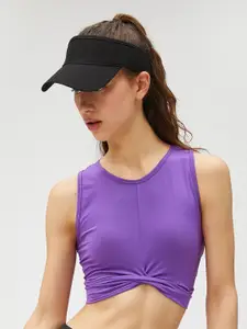 Koton Sleeveless Ribbed Fitted Crop Top With Twisted Detail