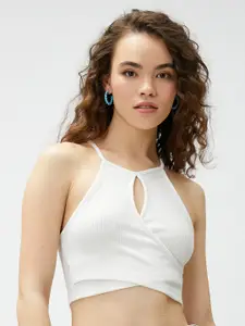 Koton Shoulder Strap Fitted Crop Top