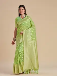 MIMOSA Floral Woven Design Zari Banarasi Saree