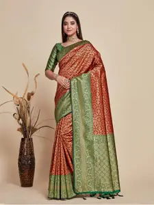 MIMOSA Ethnic Motifs Woven Design Zari Kanjeevaram Saree