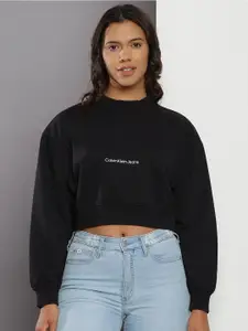 Calvin Klein Jeans Drop-Shoulder Crop Sweatshirt