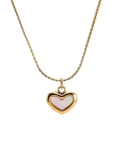 PALMONAS Gold-Plated Enamelled Heart Necklace