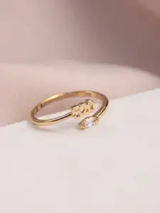 SALTY Gold Plated Stone-Studded Finger Ring