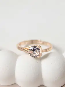 SALTY Stone-Studded Adjustable Promise Finger Ring